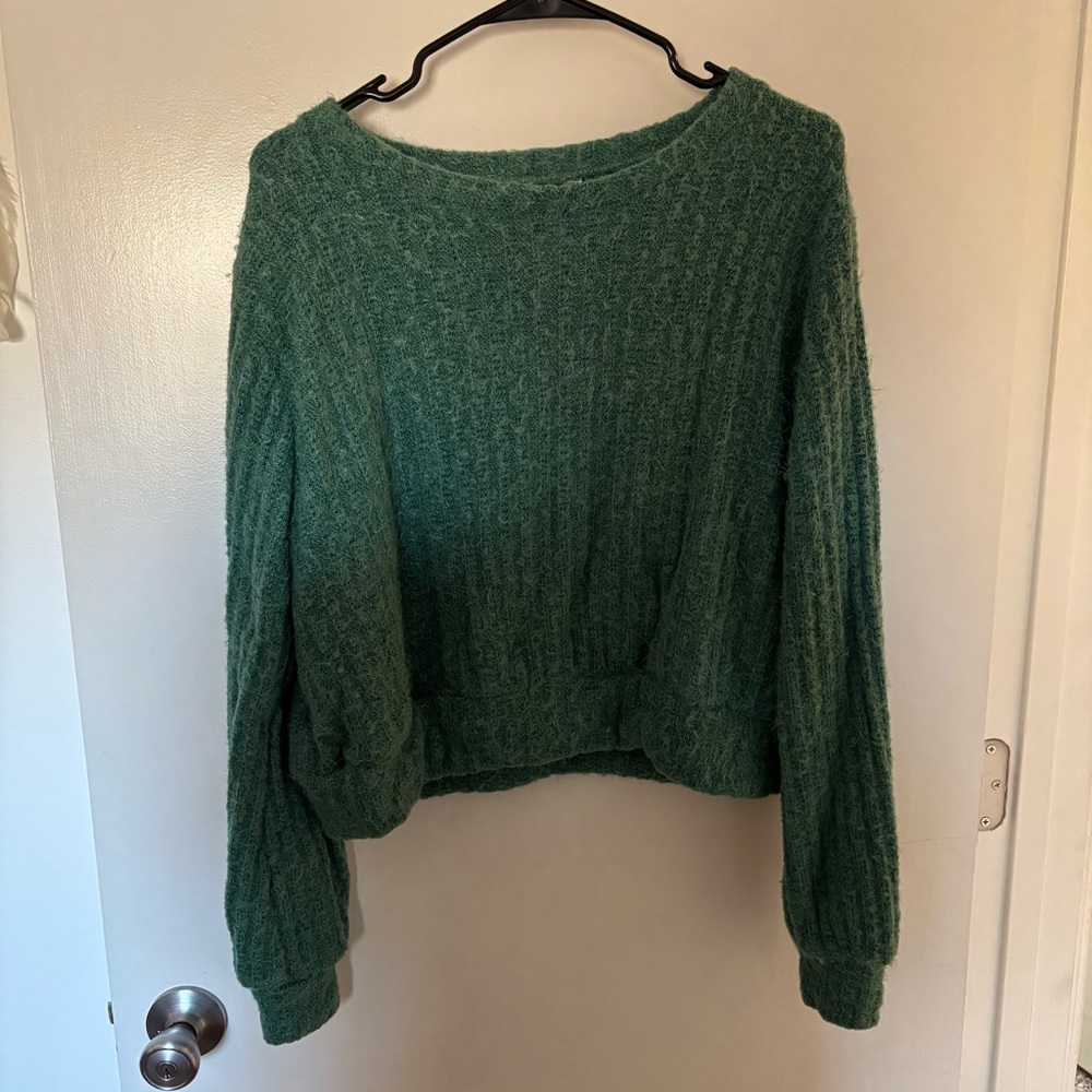 Arula Emerald Green Women's Cropped Sweater